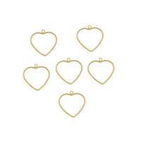 Clou boucle d'oreille en laiton, coeur, Placage de couleur d'or, DIY & creux, couleur métallique plaquée Vendu par PC