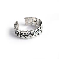 Стерлингового серебра кольцо, 925 пробы, Винтаж & Регулируемый & Женский & отверстие, серебряный, 6.7mm, продается PC