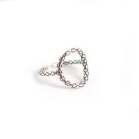 Стерлингового серебра кольцо, 925 пробы, Регулируемый & Женский & отверстие, серебряный, 16.85mm, продается PC