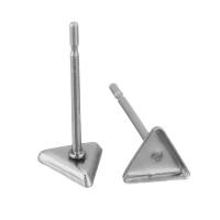 Stainless Steel Earring Stud Component, Triangle, original color 0.5mm 