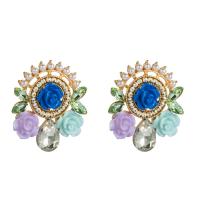 Resin Zinc Alloy Earring, with Resin & Plastic Pearl, plated, fashion jewelry & for woman nickel, lead & cadmium free 