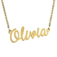 Stainless Steel Jewelry Necklace, with 5cm extender chain, Alphabet Letter, gold color plated, oval chain & for woman, 40mm Approx 17.7 Inch 