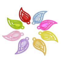 Transparent Acrylic Pendants, Leaf, DIY, mixed colors Approx 2mm, Approx 