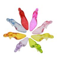 Messing Schmuck Anhänger, Acryl, Schuhe, DIY & transparent, gemischte Farben, 37x15x11mm, Bohrung:ca. 2mm, ca. 300PCs/Tasche, verkauft von Tasche