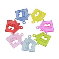 Transparent Acrylic Pendants, House, DIY, mixed colors Approx 2mm, Approx 