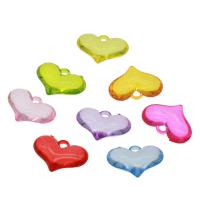 Transparent Acrylic Pendants, Flat Heart, DIY, mixed colors Approx 5mm, Approx 