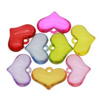 Transparent Acrylic Pendants, Flat Heart, DIY, mixed colors Approx 2mm, Approx 