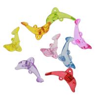 Transparent Acrylic Pendants, Dolphin, DIY, mixed colors Approx 2mm, Approx 