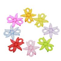 Acrylic Connector, Flower, DIY & transparent & 1/1 loop, mixed colors Approx 4mm, Approx 