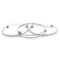 Stainless Steel Bangle, Donut, Adjustable & elastic & for woman, original color 