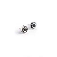 Sterling Silver Stud Earring, 925 Sterling Silver, Unisex & with rhinestone, silver color, 7.7mm 