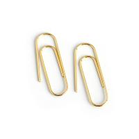 Sterling Silver Drop Earring, 925 Sterling Silver, Paper Clip, plated, for woman 