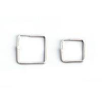 Sterling Silver Stud Earring, 925 Sterling Silver,  Square, platinum plated & for woman & hollow, metallic color plated 
