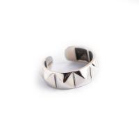 Sterling Silver Finger Ring, 925 Sterling Silver, punk style & Unisex, silver color, 6.8mm 
