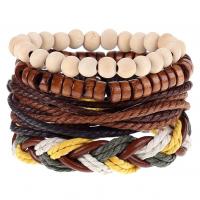 Leather Bracelet Set, bracelet, with Linen, 4 pieces & fashion jewelry & Unisex, 60mm 