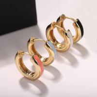 Zinc Alloy Huggie Hoop Earring, with enamel, plated, fashion jewelry & for woman nickel, lead & cadmium free 