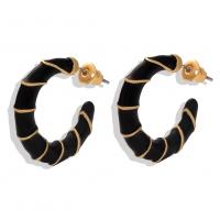 Zinc Alloy Hoop Earring, with enamel, plated, fashion jewelry & for woman nickel, lead & cadmium free 