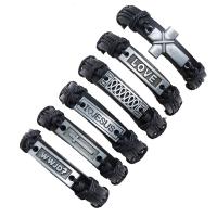 Faux Leather Bracelet Set, with Linen & Zinc Alloy, 6 pieces & fashion jewelry & for man, nickel, lead & cadmium free, 60mm 