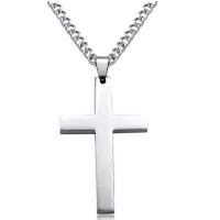 Stainless Steel Sweater Chain Necklace, Cross, plated, Unisex Approx 23.6 Inch 