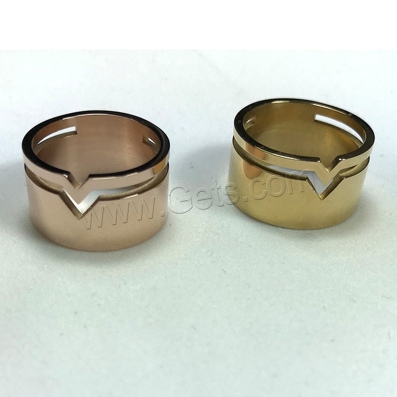 Titanium Steel Finger Ring, plated, Unisex & different size for choice & hollow, more colors for choice, Sold By PC