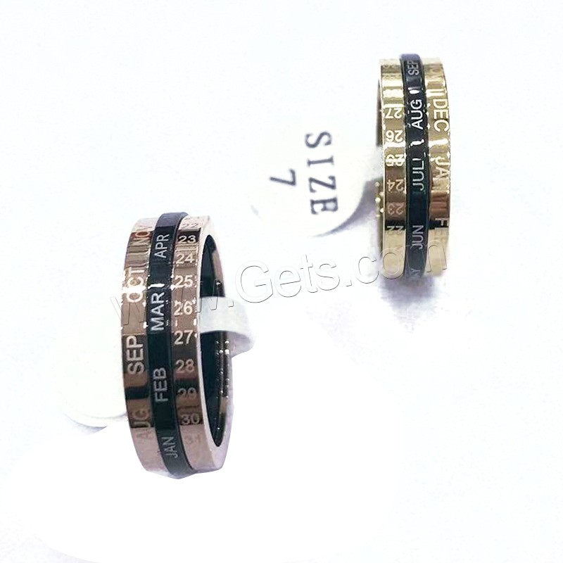 Titanium Steel Finger Ring, plated, Unisex & different size for choice & with letter pattern, more colors for choice, Sold By PC