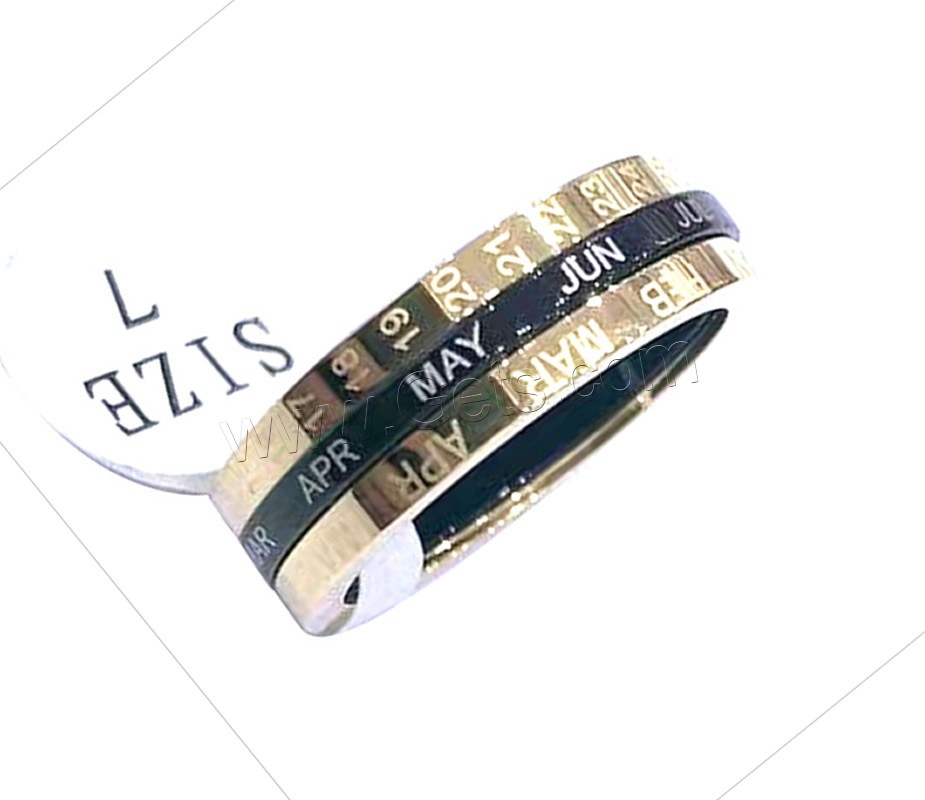 Titanium Steel Finger Ring, plated, Unisex & different size for choice & with letter pattern, more colors for choice, Sold By PC