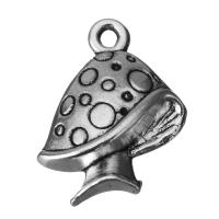 Zinc Alloy Jewelry Pendants, mushroom, fashion jewelry & blacken, silver color Approx 2mm 