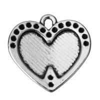 Zinc Alloy Heart Pendants, fashion jewelry & blacken, silver color Approx 2mm 