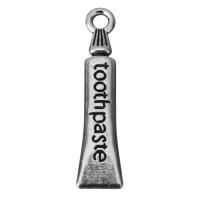 Zinc Alloy Jewelry Pendants, Toothpaste, fashion jewelry & blacken, silver color Approx 2mm 
