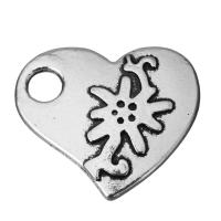 Zinc Alloy Heart Pendants, fashion jewelry & blacken, silver color Approx 4mm 