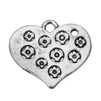 Zinc Alloy Heart Pendants, fashion jewelry & hollow & blacken, silver color Approx 2.5mm 