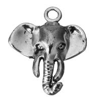 Подвески из цинкового сплава в форме животных, цинковый сплав, Слон, ювелирные изделия моды, серебряный отверстие:Приблизительно 2.5mm, продается PC
