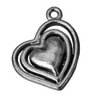 Zinc Alloy Heart Pendants, fashion jewelry & hollow & blacken Approx 2.5mm 