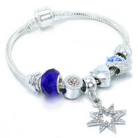 Zinc Alloy European Bracelet, with Glass Beads, plated, fashion jewelry & for woman, nickel, lead & cadmium free 
