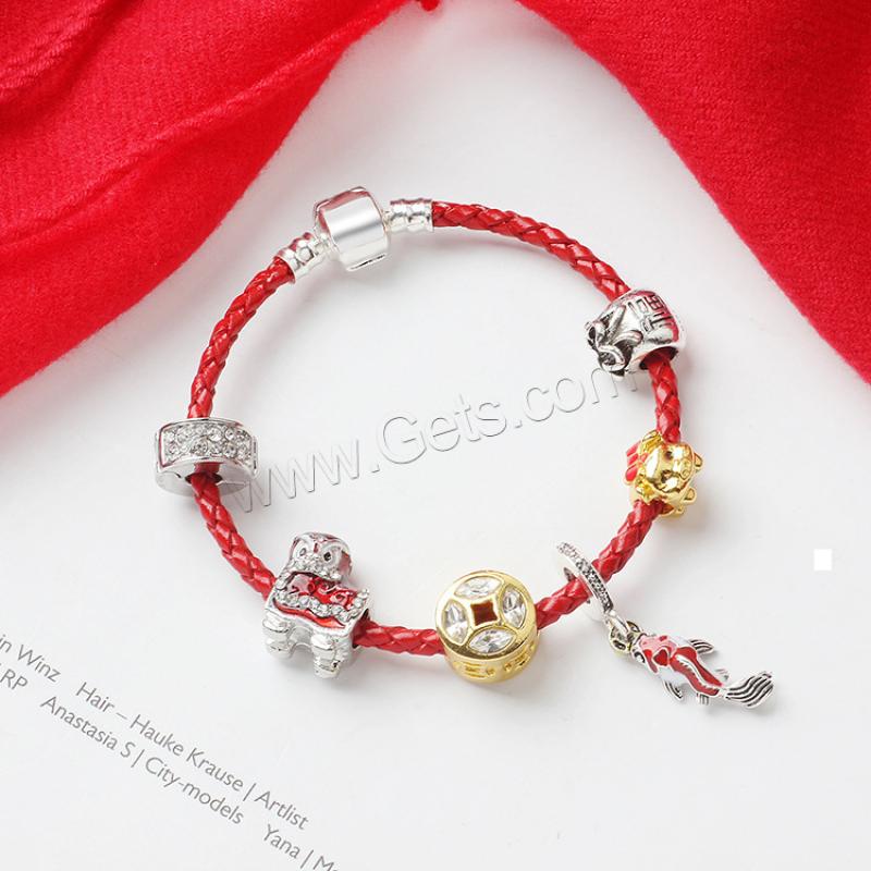 Zinc Alloy European Bracelets, plated, different size for choice & different styles for choice & micro pave cubic zirconia & for woman & enamel, more colors for choice, Sold By Strand