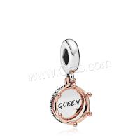 Zinc Alloy European Pendant, plated, DIY & with letter pattern, metallic color plated 