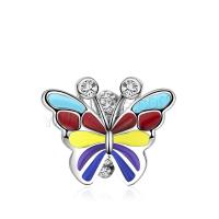 Perles European de stras d'alliage de Zinc , papillon, Placage, DIY & émail & avec strass, plus de couleurs à choisir Vendu par PC