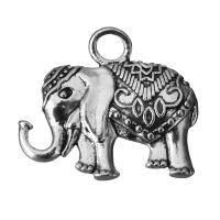 Zinklegierung Tier Anhänger, Elephant, Modeschmuck & Schwärzen, Silberfarbe, 33x29x7.5mm, Bohrung:ca. 5mm, verkauft von PC