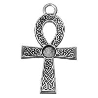 Zinc Alloy Cross Pendants, fashion jewelry & blacken, silver color Approx 4.5mm 