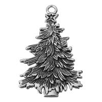 Zinc Alloy Christmas Pendants, Tree, fashion jewelry & blacken, silver color Approx 4.5mm 