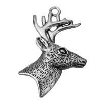 Zinc Alloy Animal Pendants, fashion jewelry & blacken, silver color Approx 4mm 
