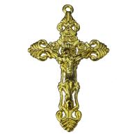 Colgantes de Aleación de Zinc en Forma Cruces, Cruz del crucifijo, Joyería, dorado, 34x56x7.5mm, agujero:aproximado 2mm, Vendido por UD