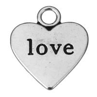 Zinc Alloy Heart Pendants, fashion jewelry & blacken, silver color Approx 3mm 