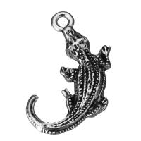 Zinc Alloy Animal Pendants, Gecko, fashion jewelry & blacken, silver color Approx 2.5mm 