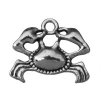 Zinc Alloy Animal Pendants, Crab, fashion jewelry & blacken, silver color Approx 2mm 