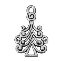 Zinc Alloy Christmas Pendants, Tree, fashion jewelry & blacken, silver color Approx 