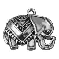 Zinc Alloy Animal Pendants, Elephant, fashion jewelry & blacken, silver color Approx 2mm 