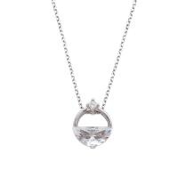 Brass Cubic Zirconia Necklace, with Cubic Zirconia, fashion jewelry & for woman, silver color, 40+5cmx10mm 