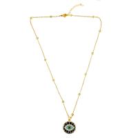 Brass Sweater Chain Necklace, Cubic Zirconia, with Brass, for woman & enamel 40cm+5cm;2.6cm+2cm 