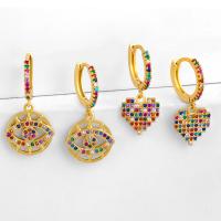 キュービックジルコン真鍮のイヤリング, キュービックジルコニア, とともに 銅, 女性用, 無色, 売り手 ペア